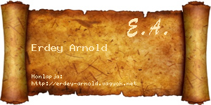 Erdey Arnold névjegykártya